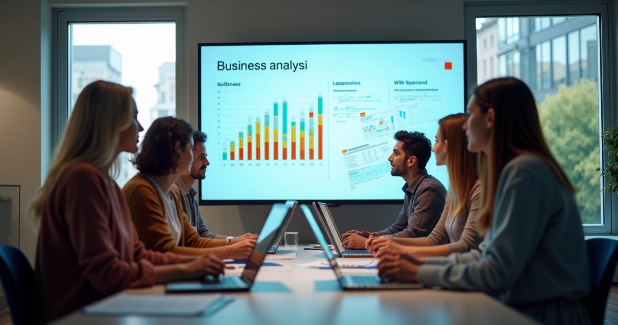 Grupo de empreendedores aprendendo finanças em escritório 