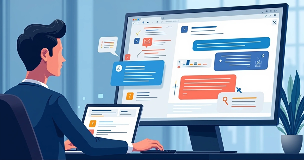 Profissional B2B interagindo com fluxos automatizados de conteúdo educativo no LinkedIn DM 