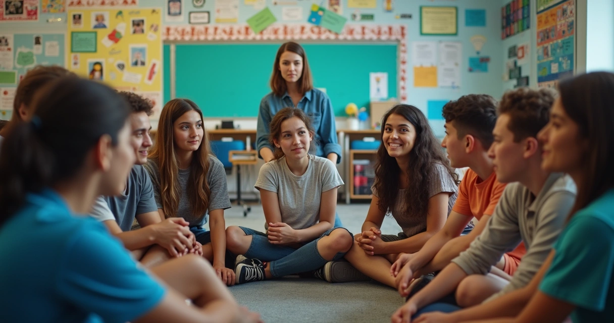 Jovens em roda participam de oficina educativa sobre prevenção ao HIV 