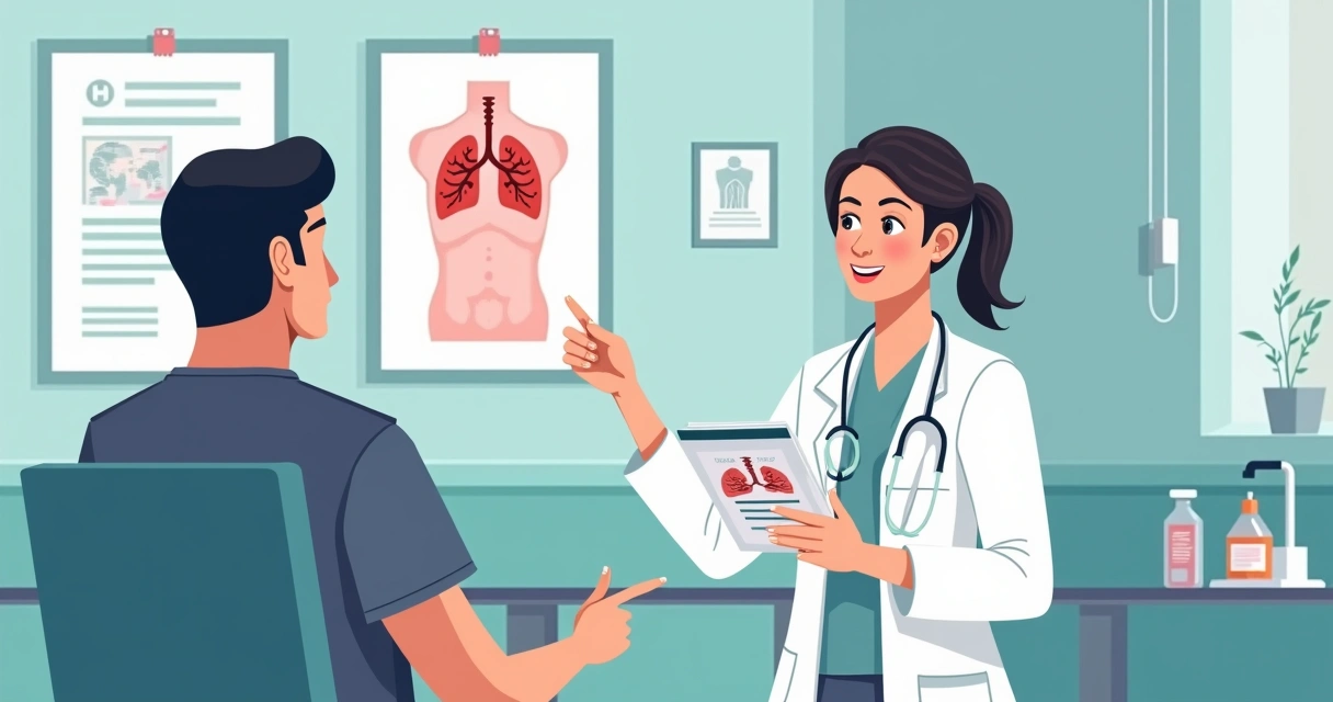 Tuberculose em HIV: Tratamento, complicações e cuidados especiais 3 Enfermeira educando paciente sobre prevenção de tuberculose
