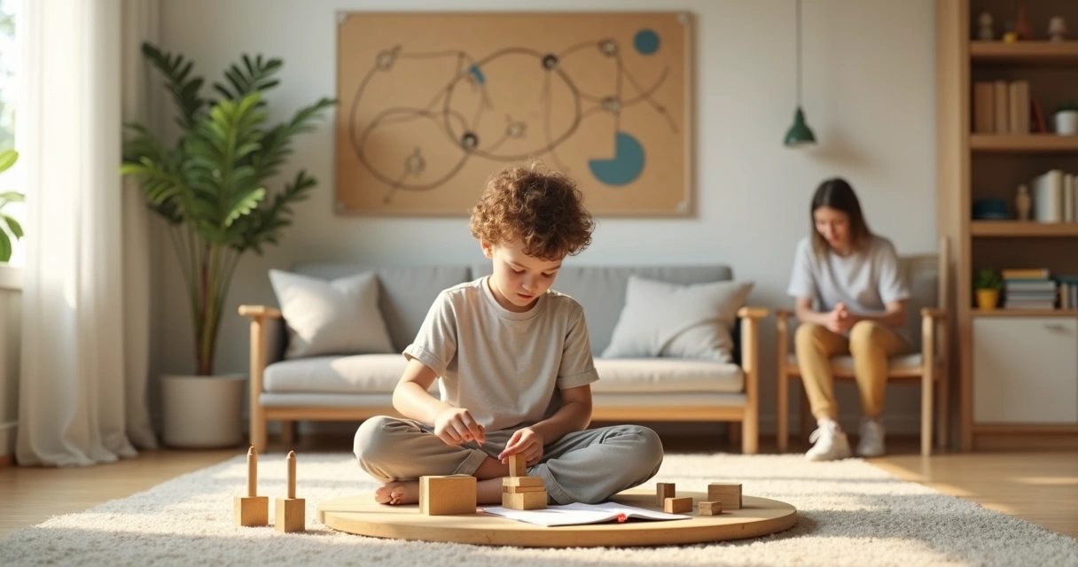 Niño aprendiendo de forma autónoma con apoyo respetuoso de un adulto 