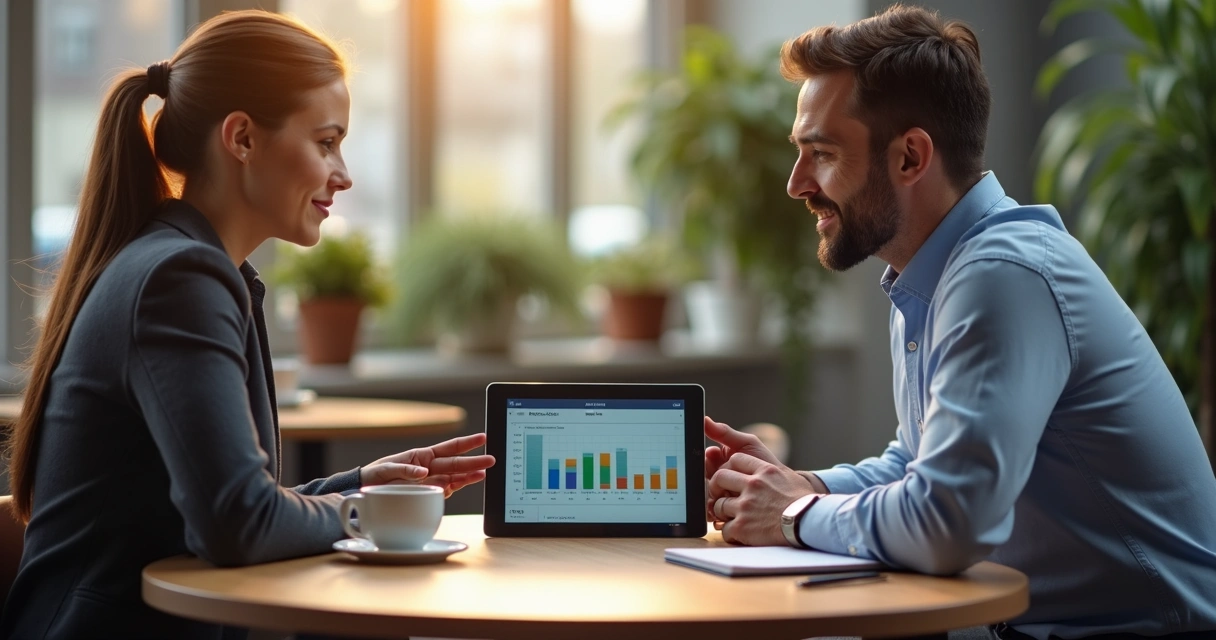 Educador financeiro em atendimento individual com cliente