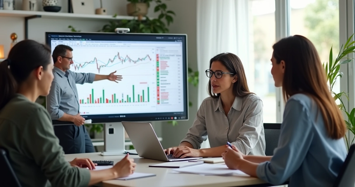 Educador financeiro orientando clientes em atendimento online