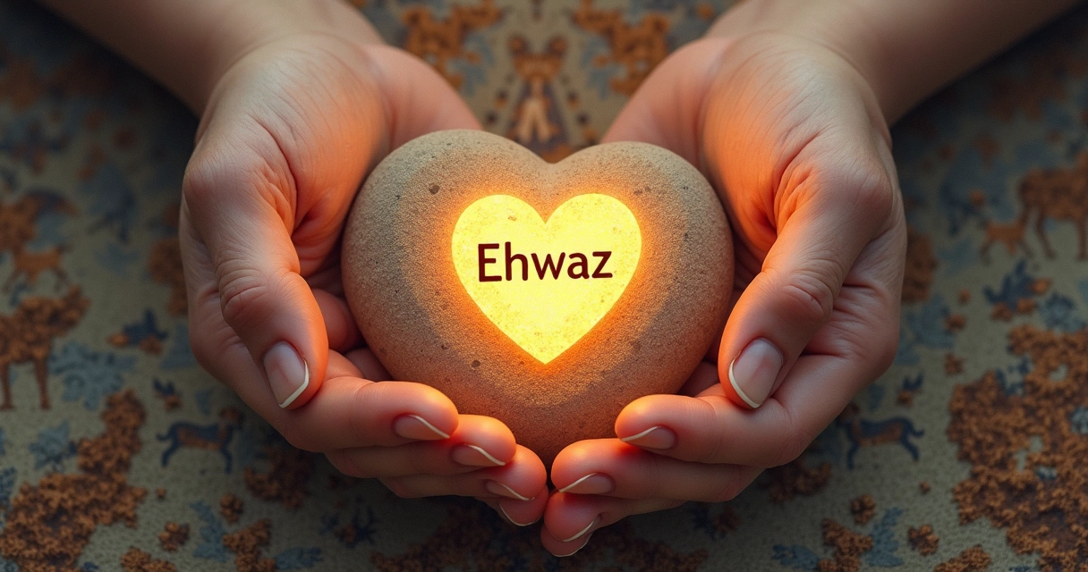 Rune Ehwaz drawn alongside two hands joining over a heart, symbolizing partnership and trust in a relationship 