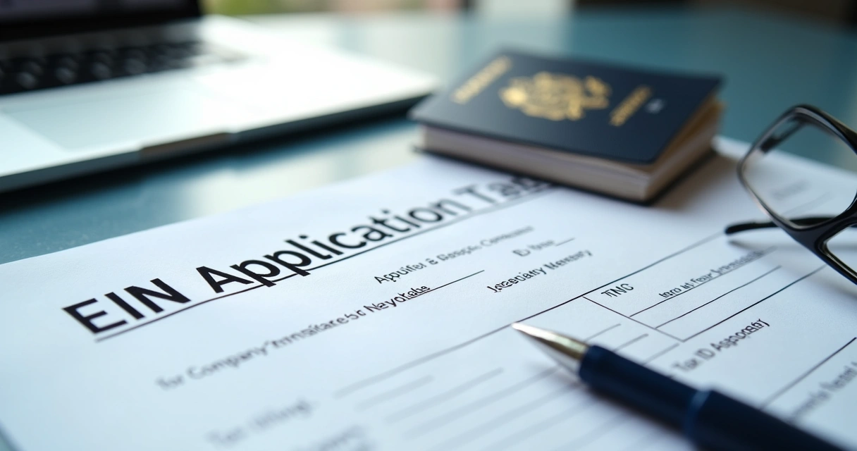 Business owner reviewing EIN application papers 
