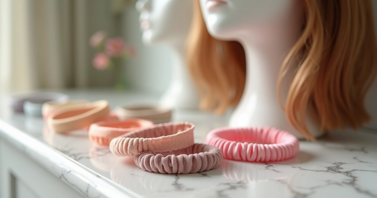 Elásticos de seda para cabelo em várias cores e tamanhos 