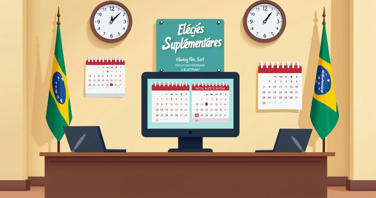 Urna com placa de eleições suplementares 