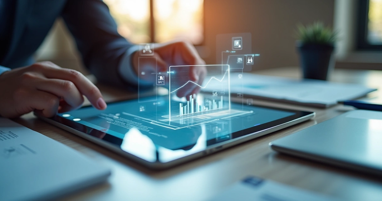 Proposta digital com gráficos e vídeos integrados 