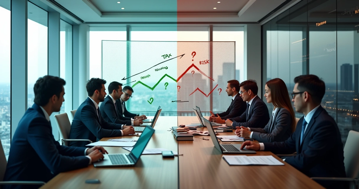 Comparação visual entre planejamento tributário lícito e evasão fiscal ilícita em empresa 