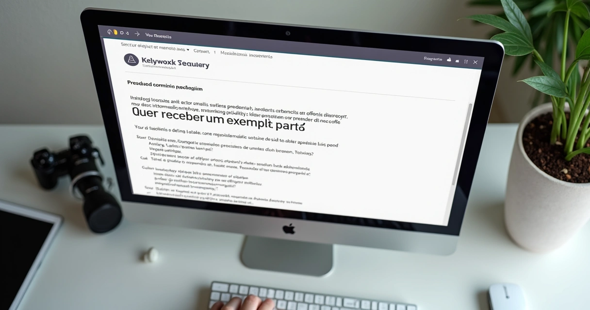 Exemplo visual de email comercial objetivo 