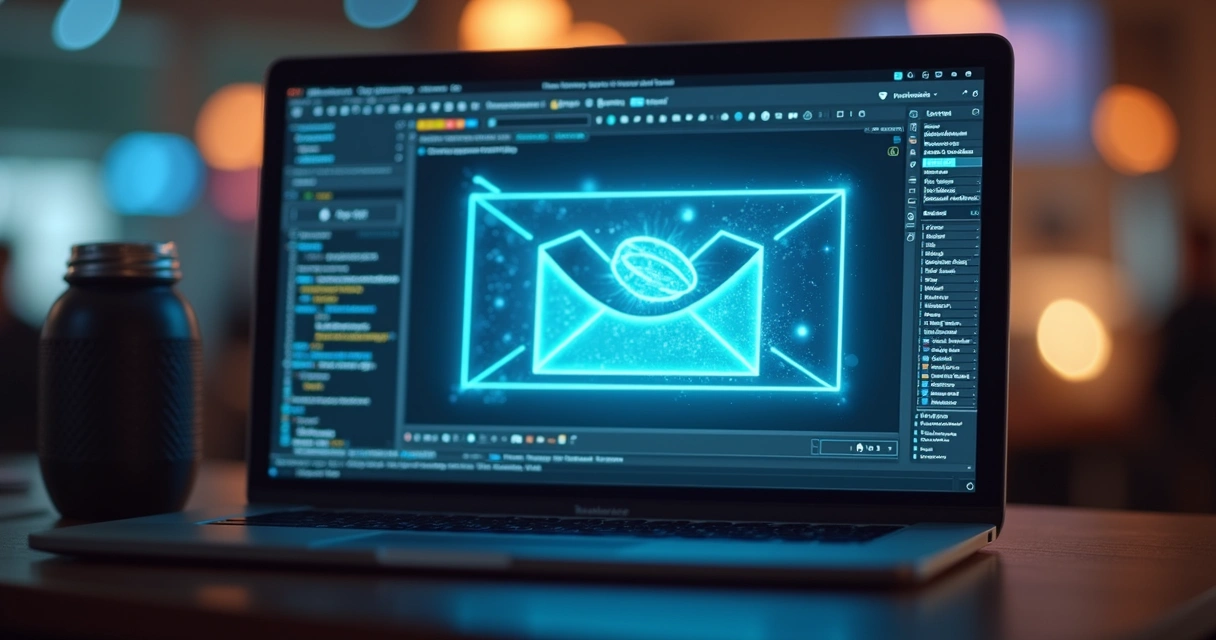 Computer screen showing marketing email with tips