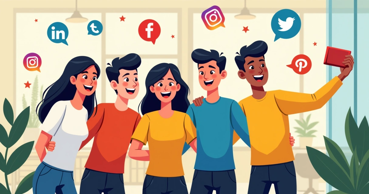 Colaboradores tirando selfie usando uniforme personalizado 
