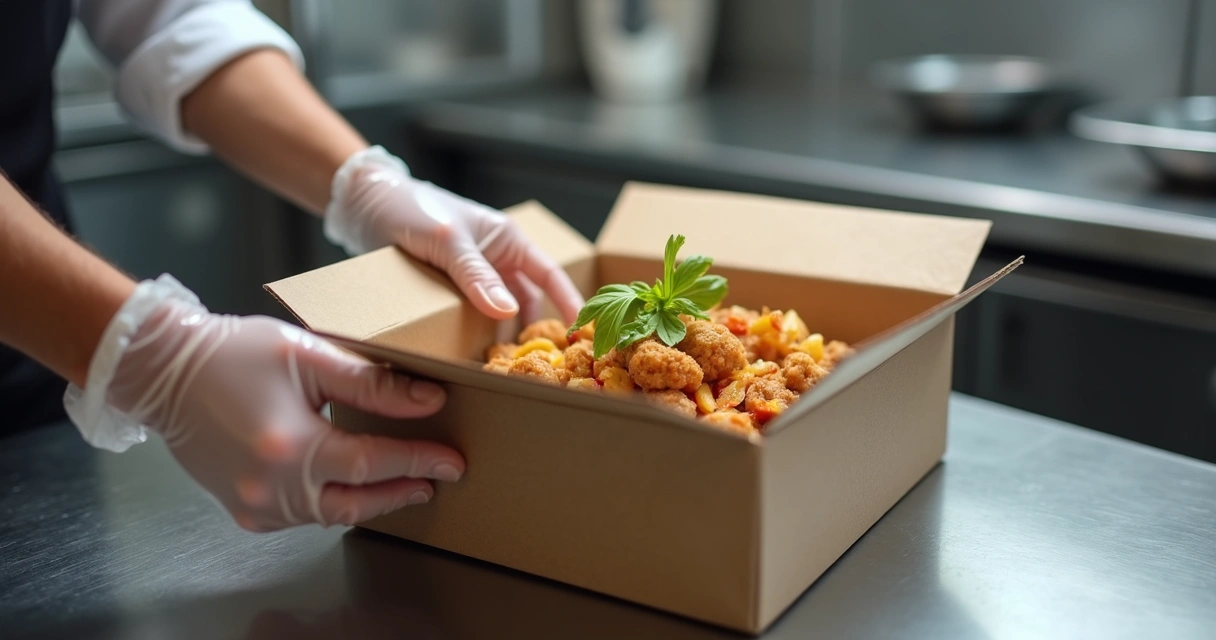 Embalagem de delivery de comida higienizada e bem apresentada 