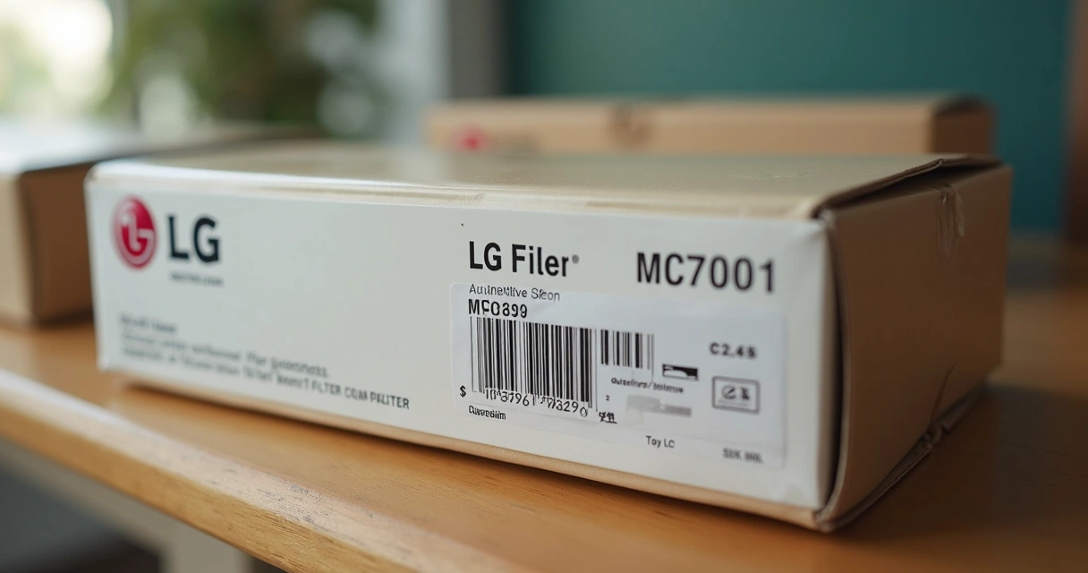 Embalagem de filtro LG original com selo holográfico 