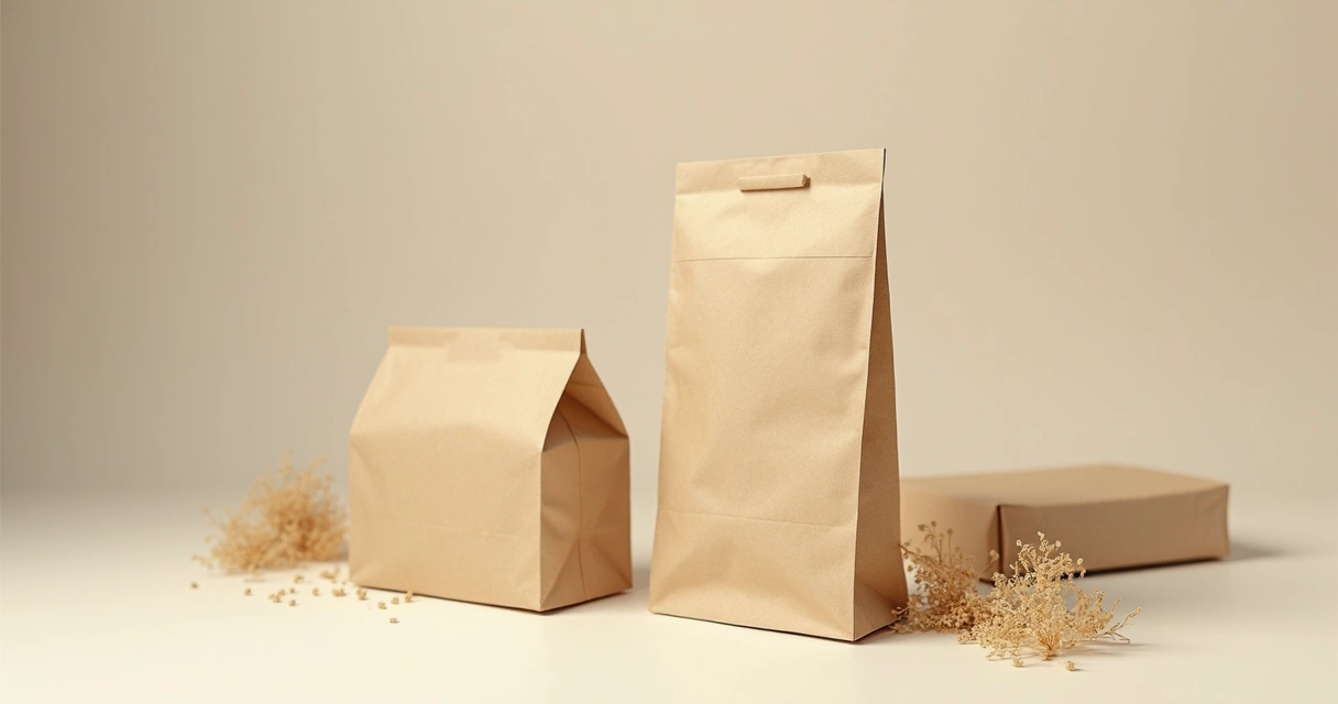 Embalagem minimalista ecológica com design simples e papel reciclado 