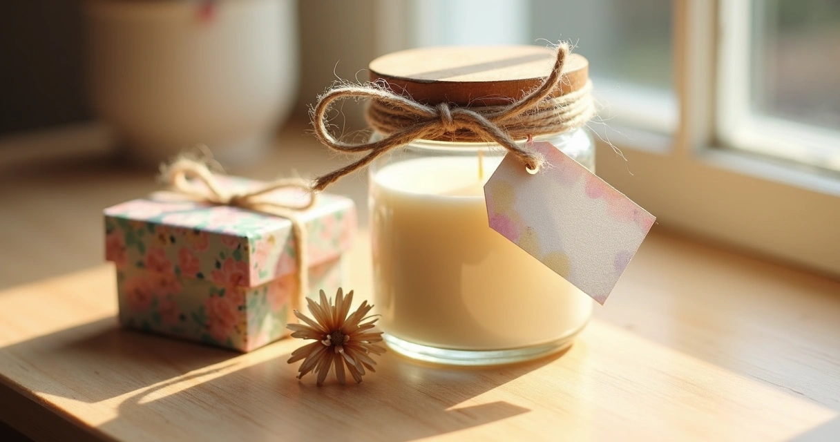 Vela aromática decorativa embalada para presente 