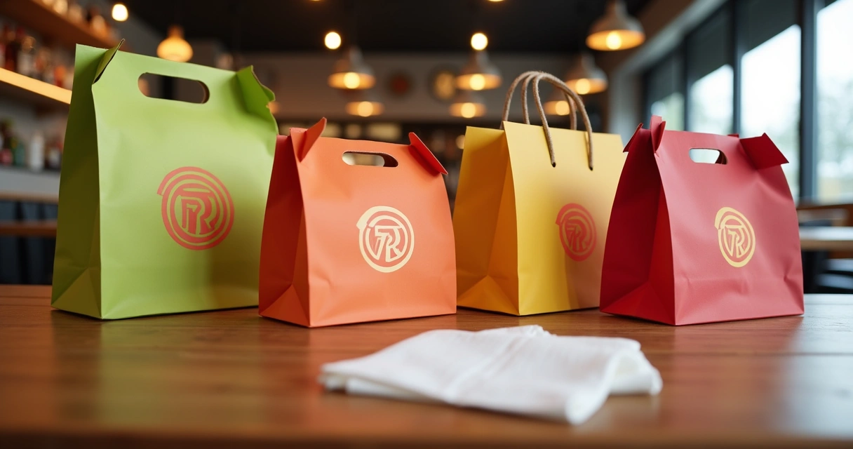 Embalagens de restaurante com identidade visual forte 
