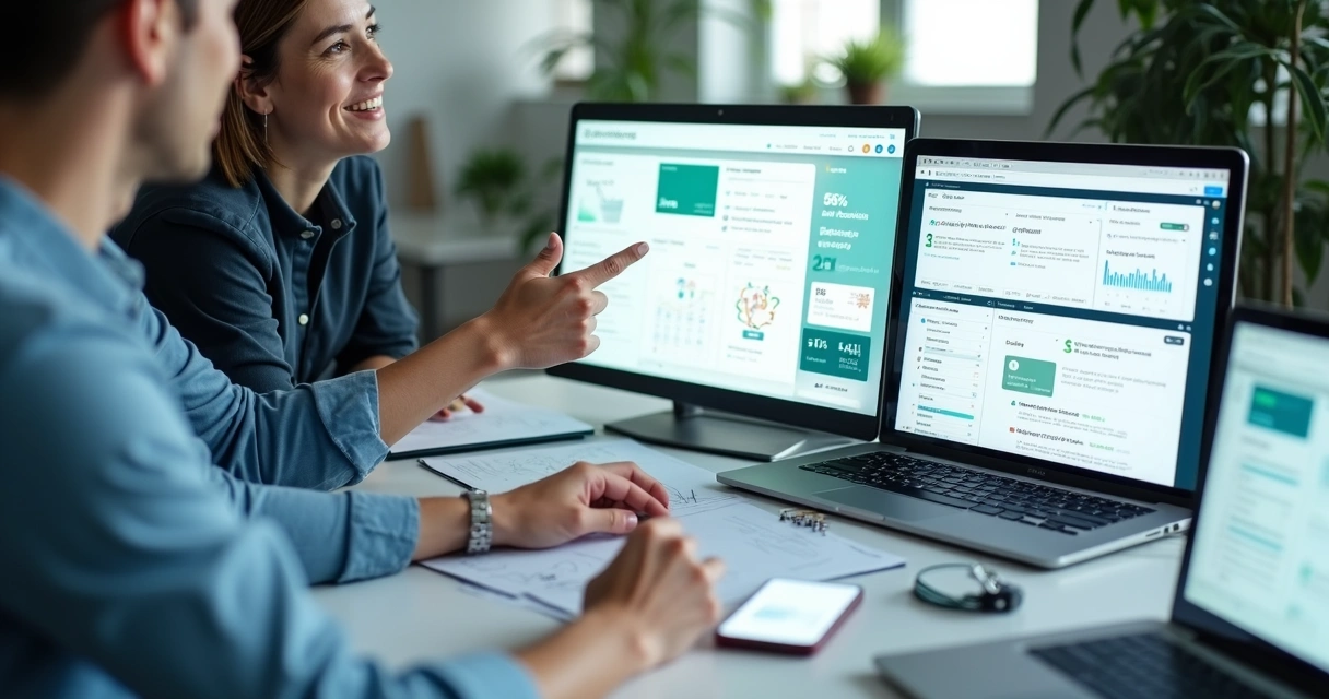 Representação de telas de integração de serviços financeiros em dispositivos diferentes em ambiente corporativo 