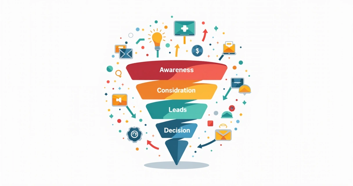 Representação visual do funil de inbound marketing