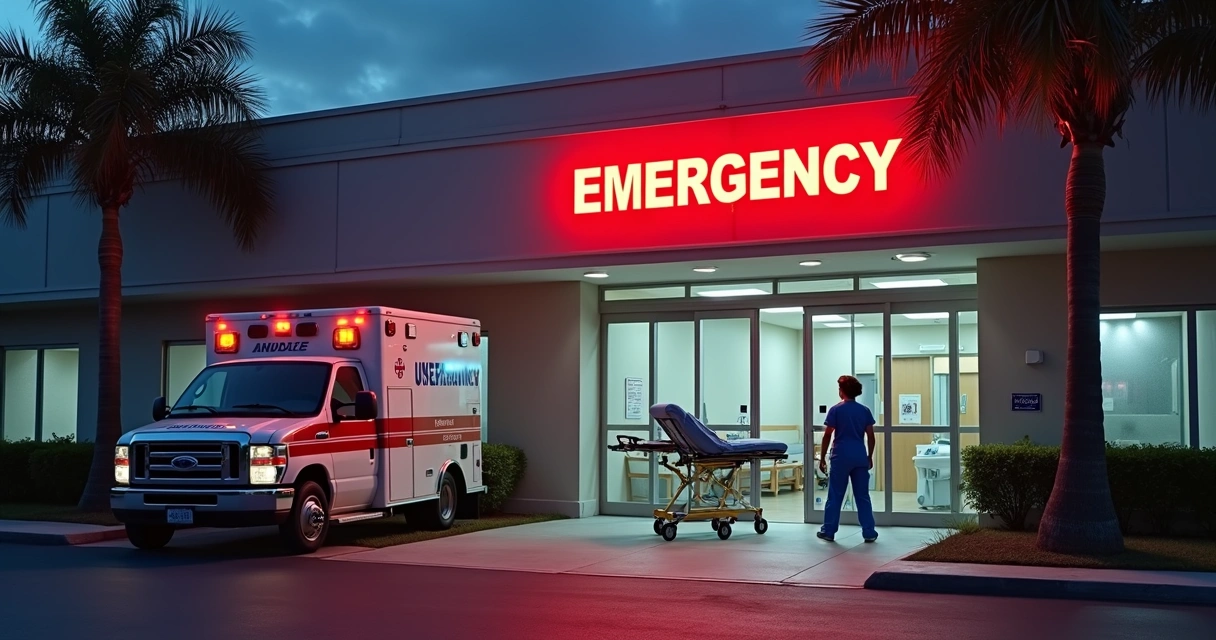 Entrada de emergência de hospital nos Estados Unidos 