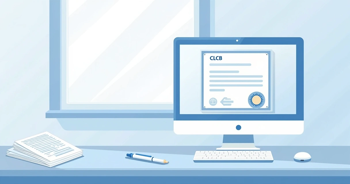 Tela de computador com certificado digital CLCB na tela 