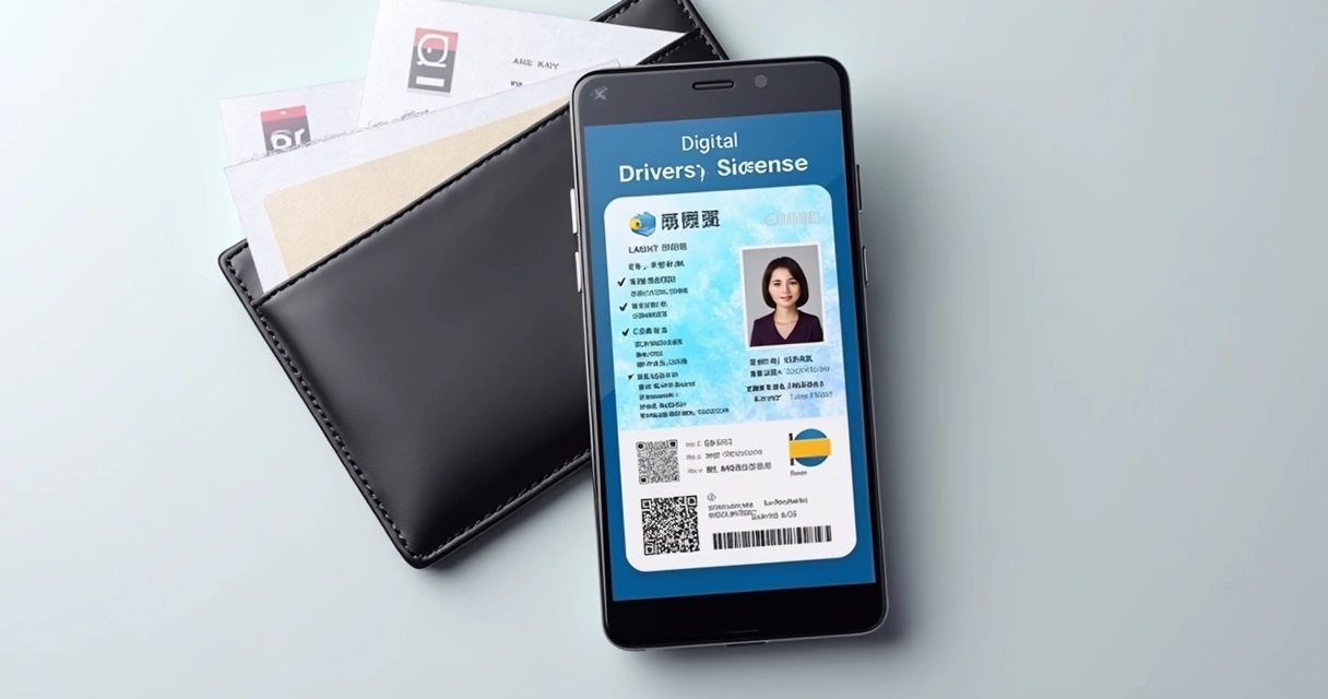 CNH digital exibida em um smartphone. 