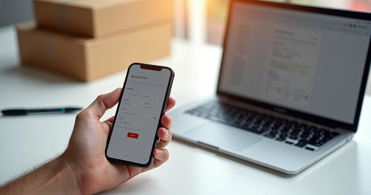Pessoa emitindo declaração eletrônica em smartphone 