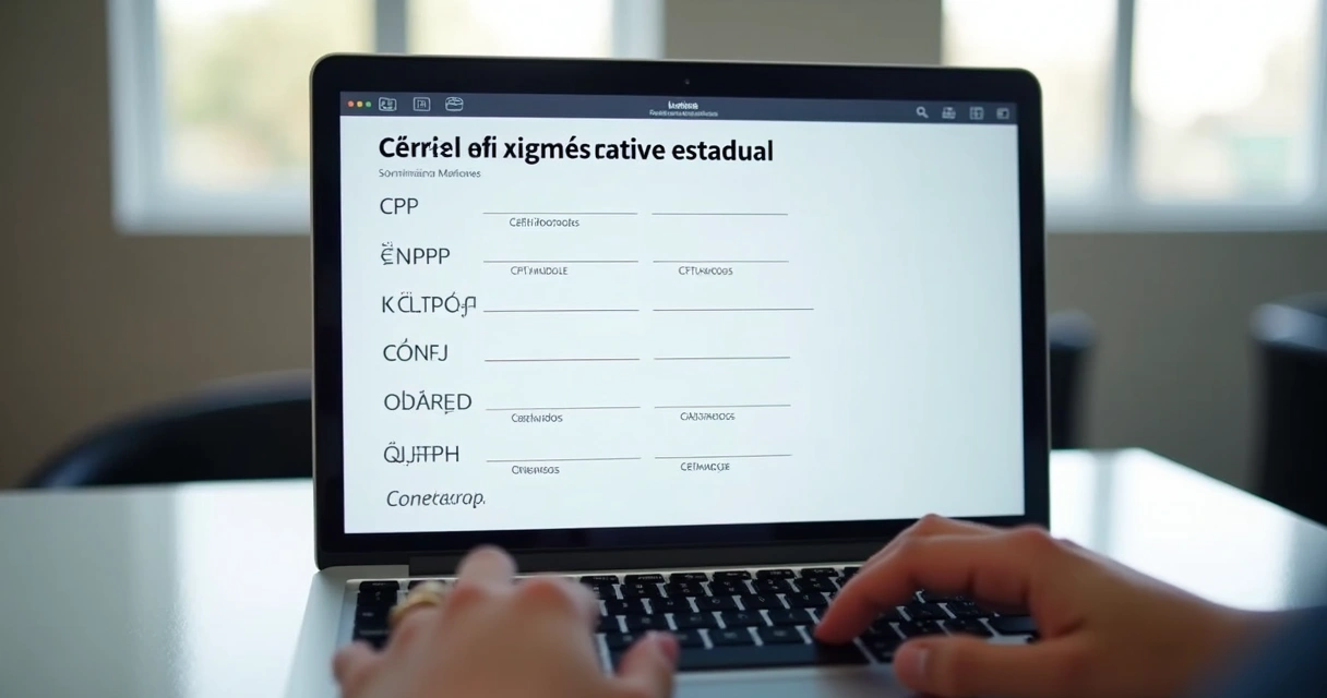 Receita Estadual: Como Emitir Certidão Negativa Rápido Certidão negativa estadual digital exibida em notebook com CPF e CNPJ