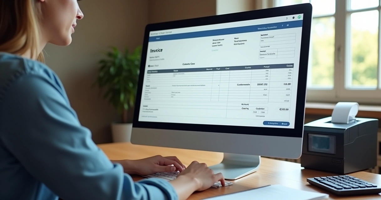 Tela de sistema de gestão preenchendo nota fiscal eletrônica