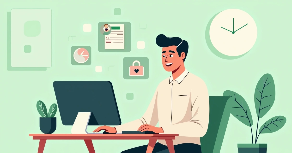 Técnico de assistência emitindo nota fiscal digital em computador