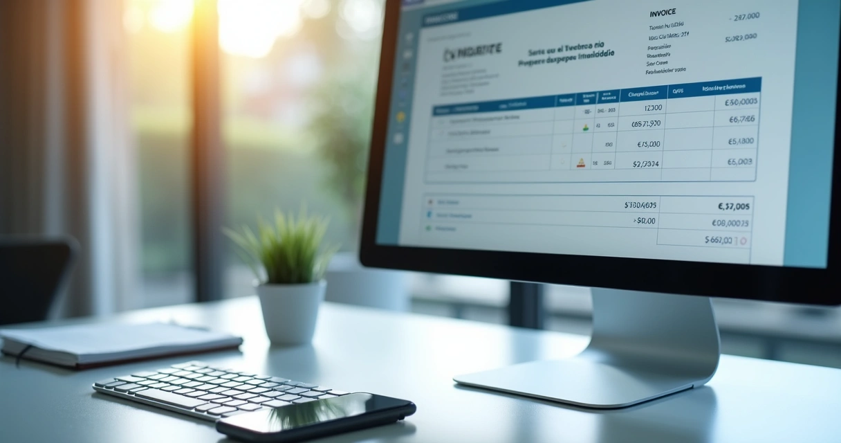 Computador exibindo tela de emissão de nota fiscal eletrônica 