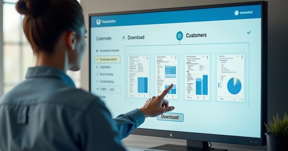 Relatórios financeiros e de vendas sendo emitidos por cliente pelo portal digital 
