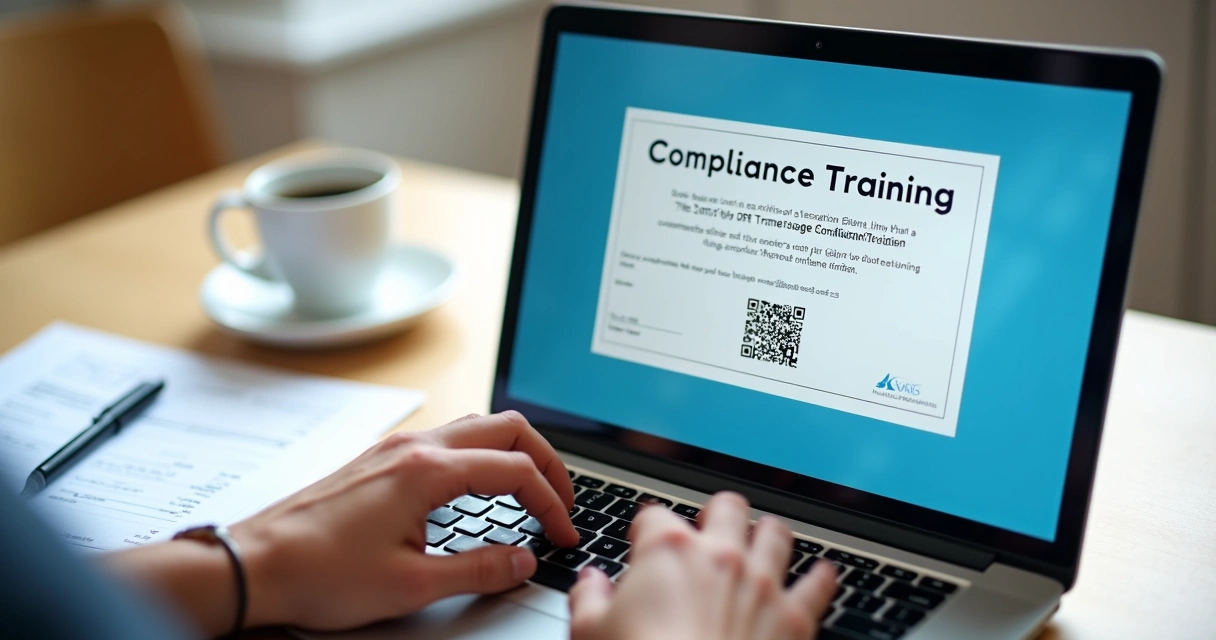 Certificado digital sendo gerado em notebook, QR Code visível e tela de validação legal 