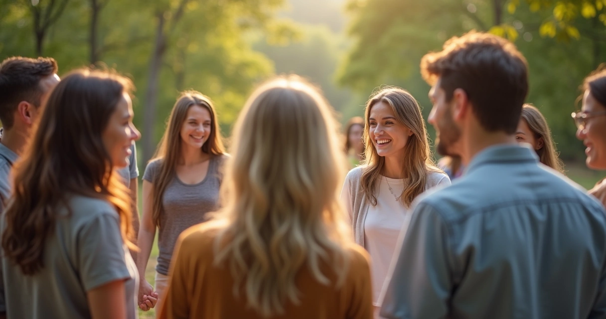 Grupo de pessoas demonstrando empatia e acolhimento em círculo 