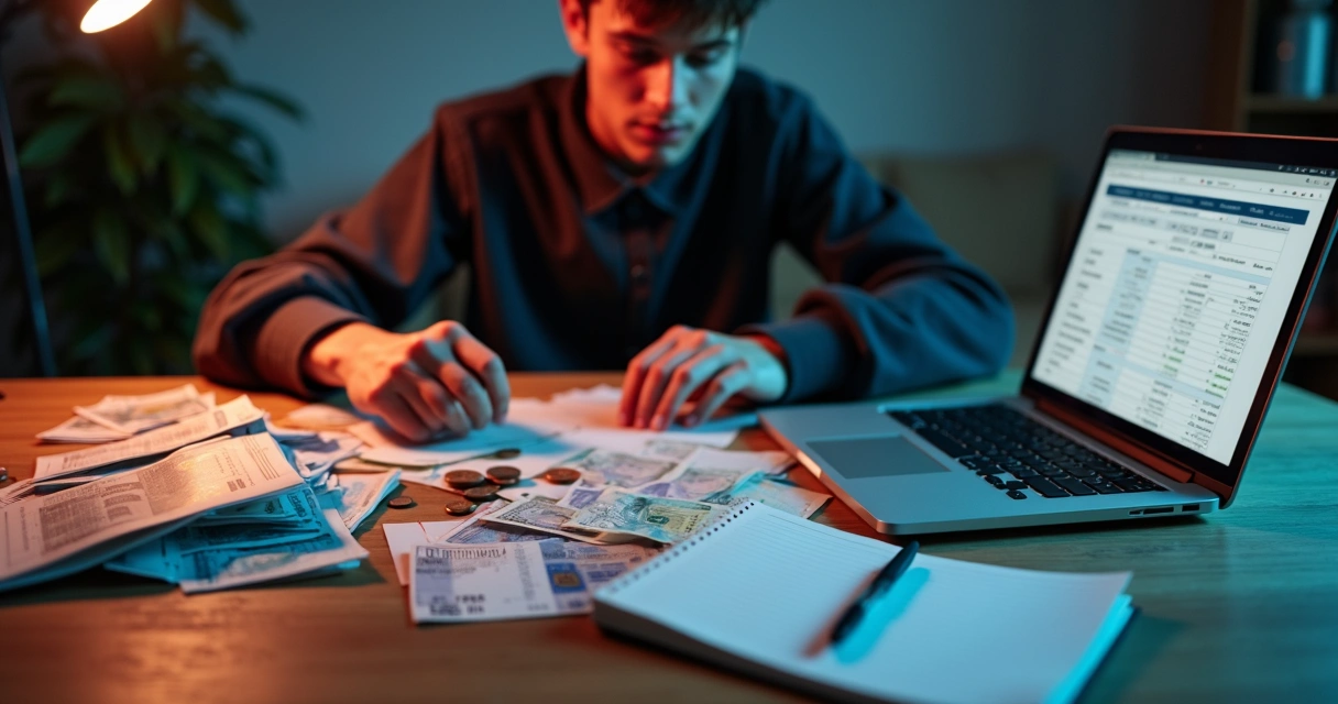 Pessoa dividida entre emoção e razão diante de decisão financeira 