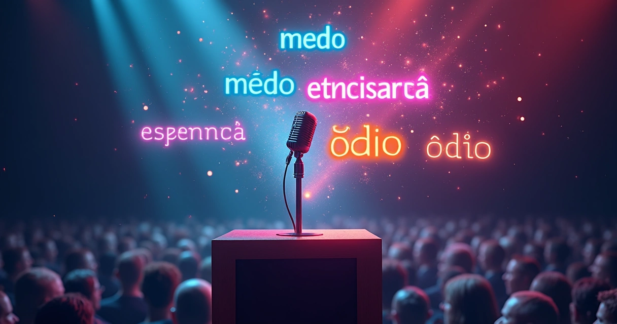 Palavras emocionais em destaque em discurso público