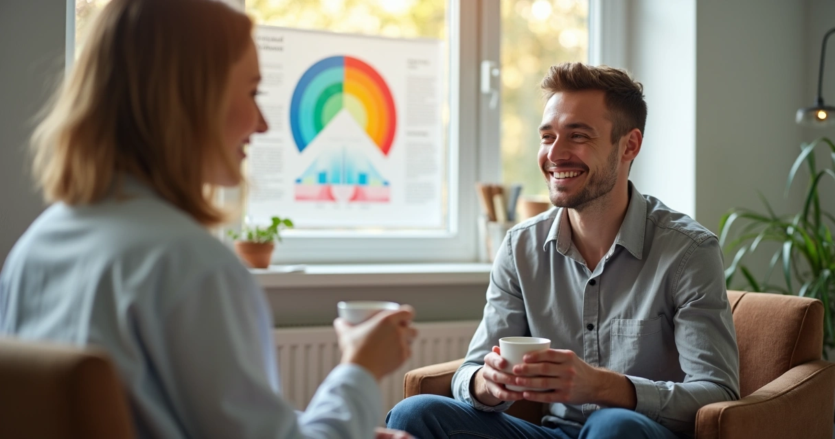 Pessoa sorrindo durante conversa sobre PrEP em ambiente acolhedor