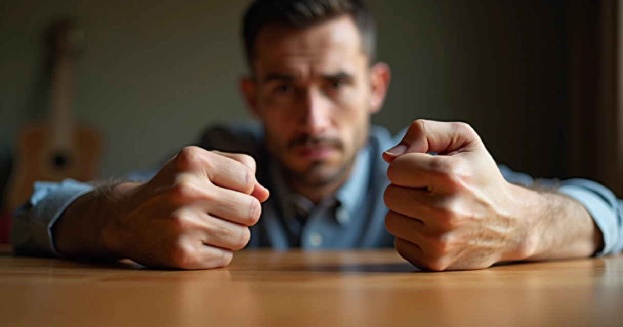 Manos enfrentadas mostrando contraste emocional 