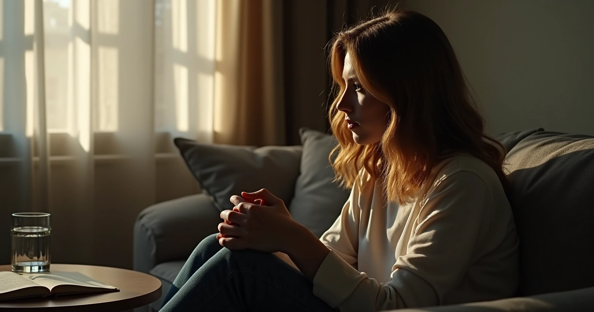 Pessoa sentada refletindo sobre emoções 