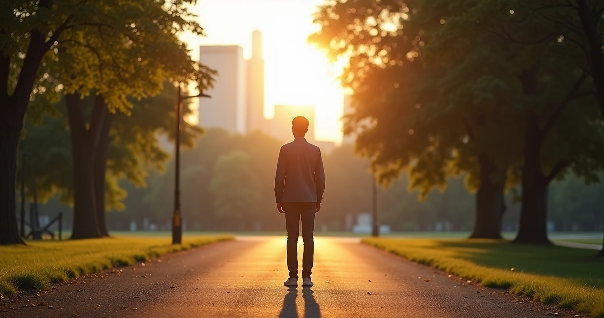 Person at crossroads with clear and chaotic paths symbolizing emotional clarity 