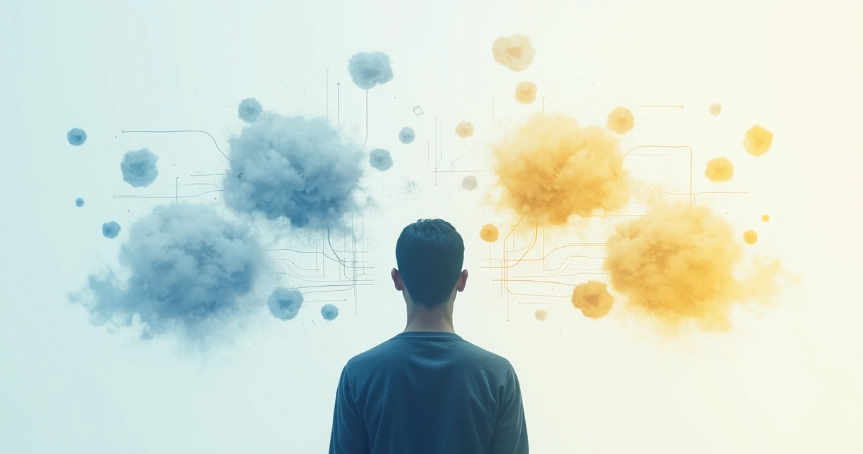 Collage of a person surrounded by outlines representing emotional and cognitive boundaries