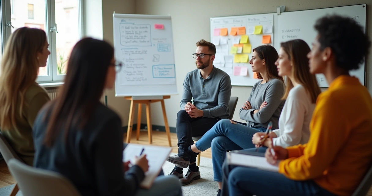 Team workshop practicing emotional education 