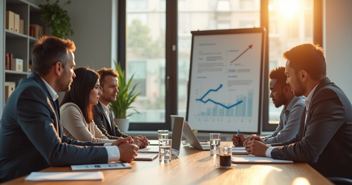 Calm professional leader making a thoughtful decision in a meeting room 