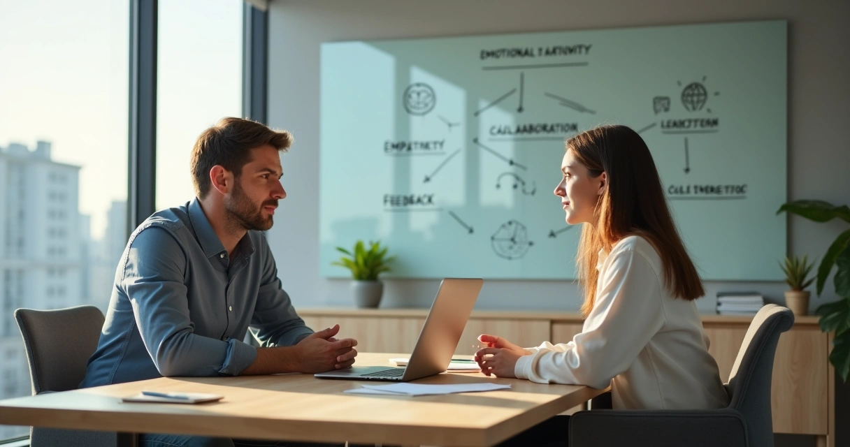 Hiring manager noticing emotional maturity in a job interview conversation 