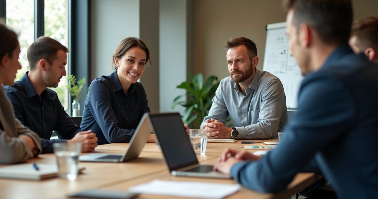Leader in meeting subtly focused on colleagues’ nonverbal cues 
