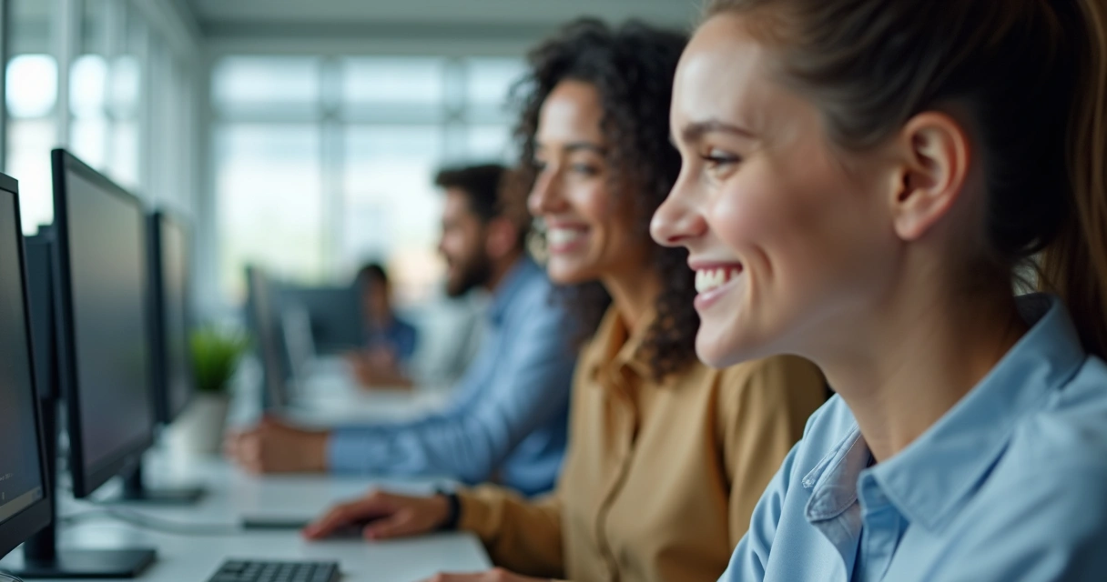 Coworker offering support to upset team member at desk 