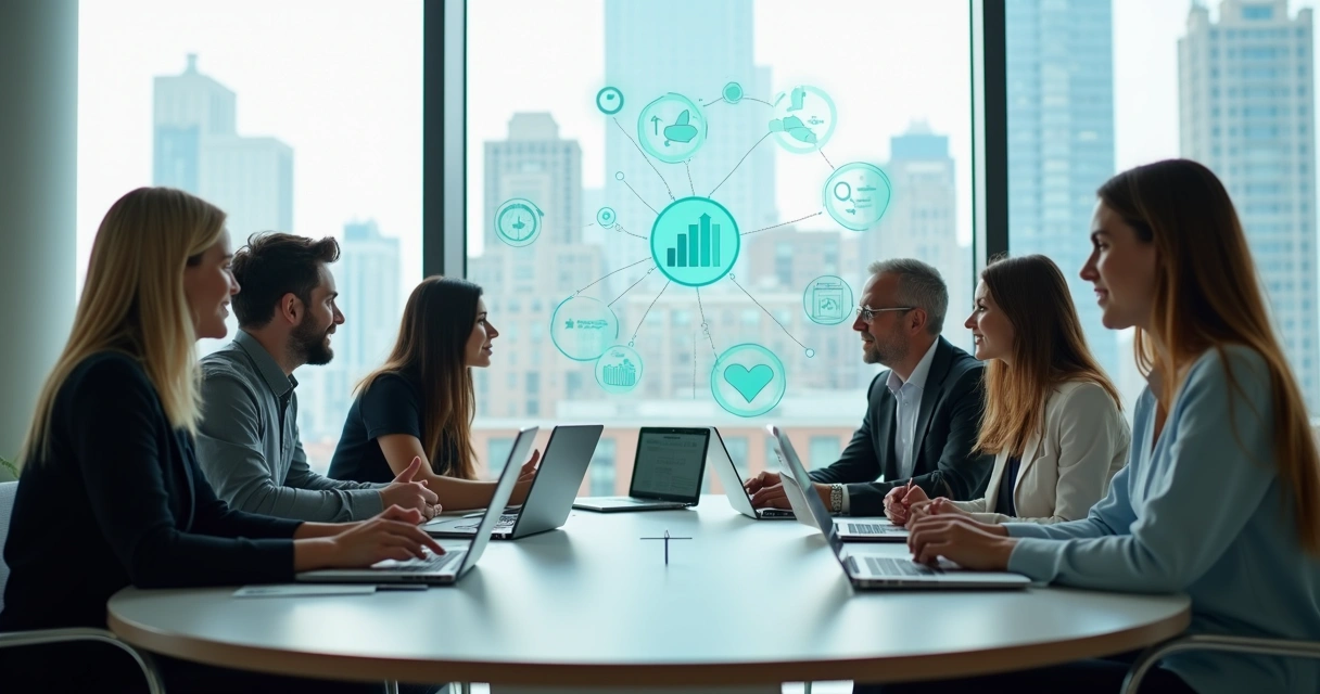 Equipe diversa em reunião simbolizando empatia organizacional 