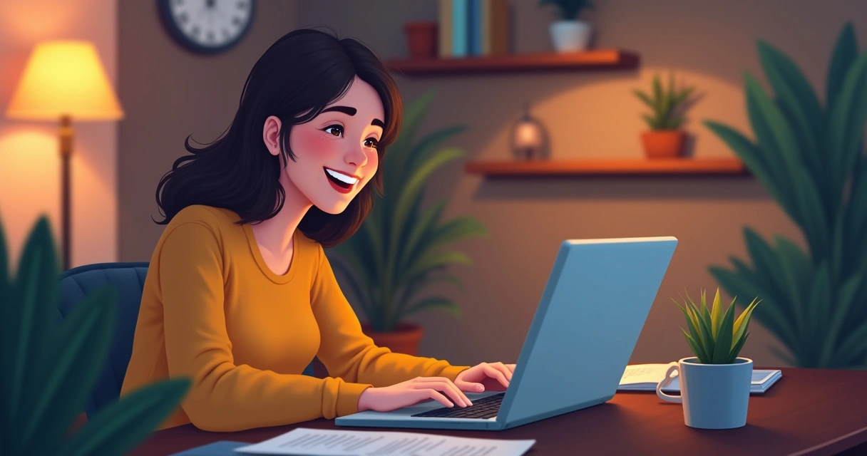 Cliente sorrindo após atendimento digital 
