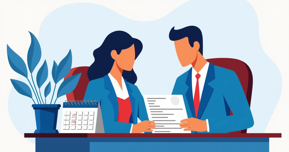 Patrón y trabajador revisando documentación salarial en Paraguay