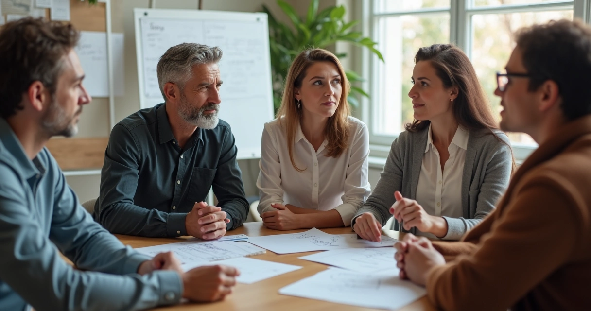 Employee group training with listening skills activity 